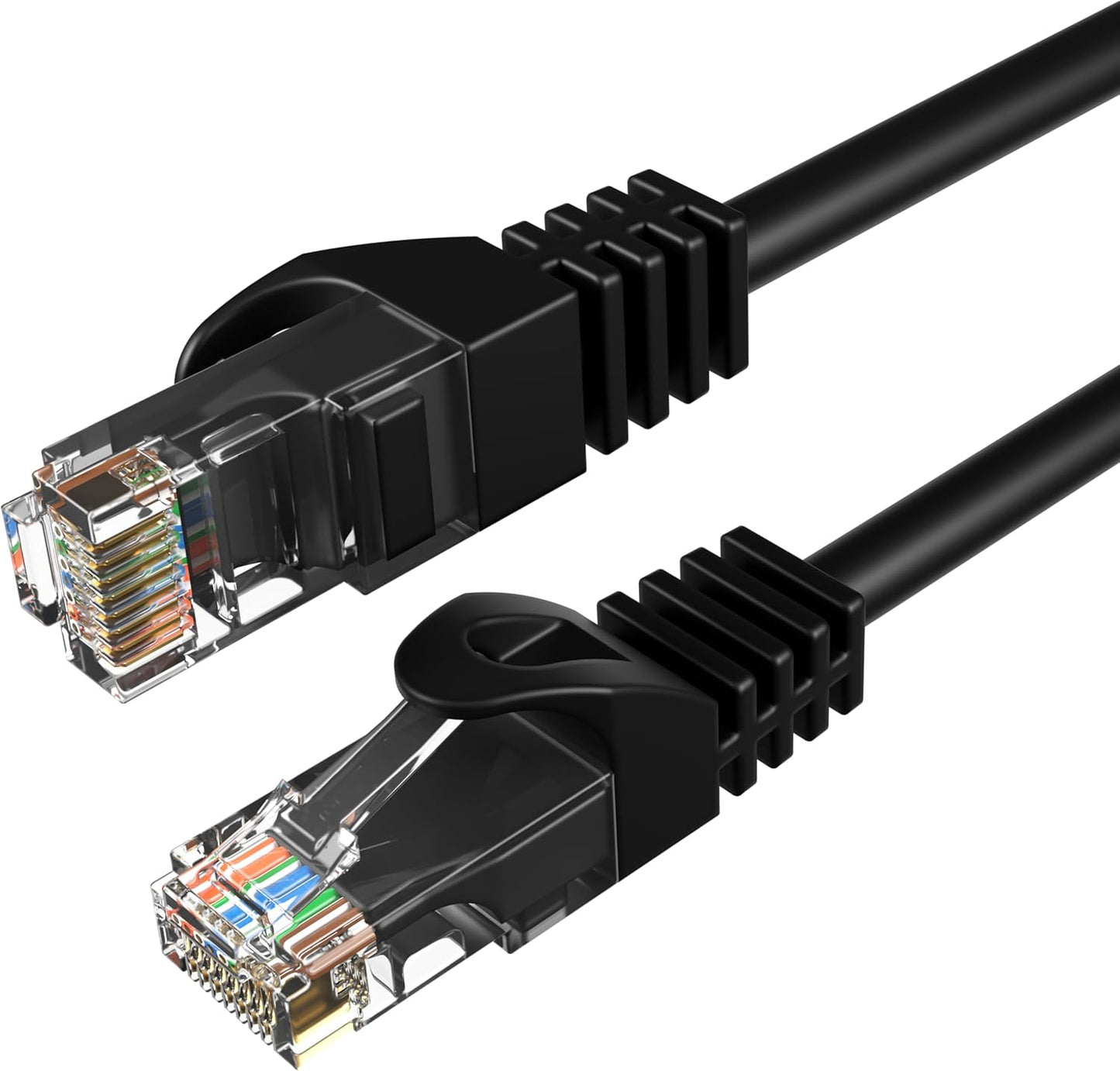 Black 50Ft Cat6 Ethernet Network Cable RJ45 Internet Modem Patch Cord